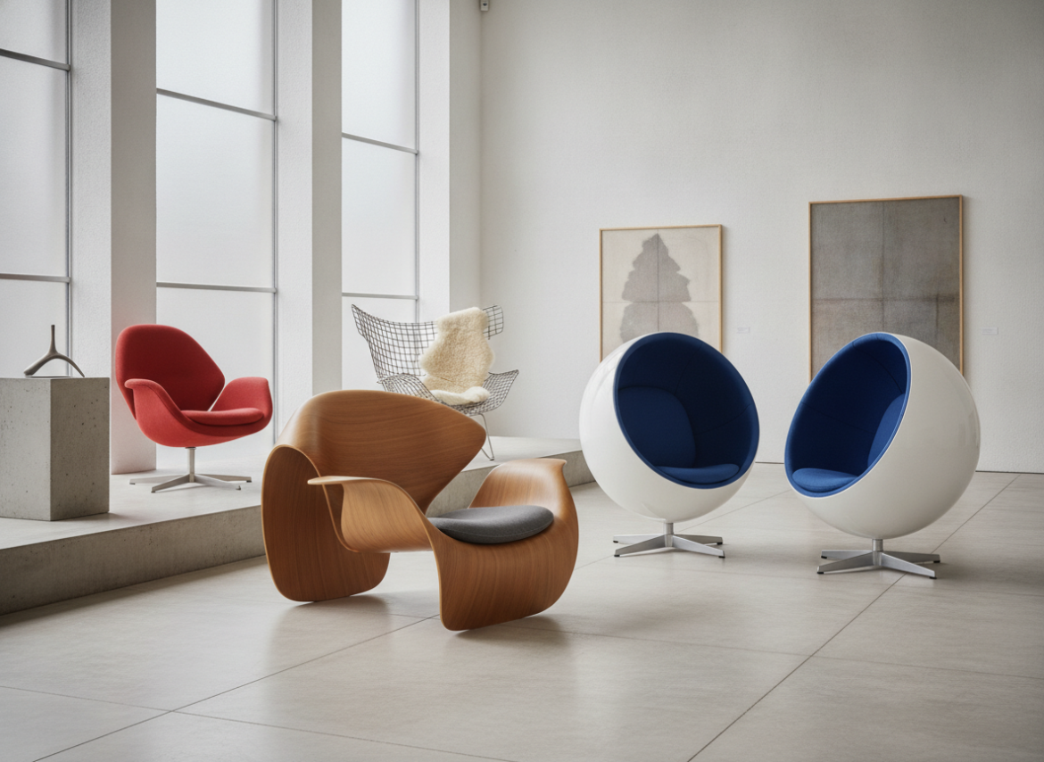 Iconische sculpturale stoelen combineren kunst en zitcomfort