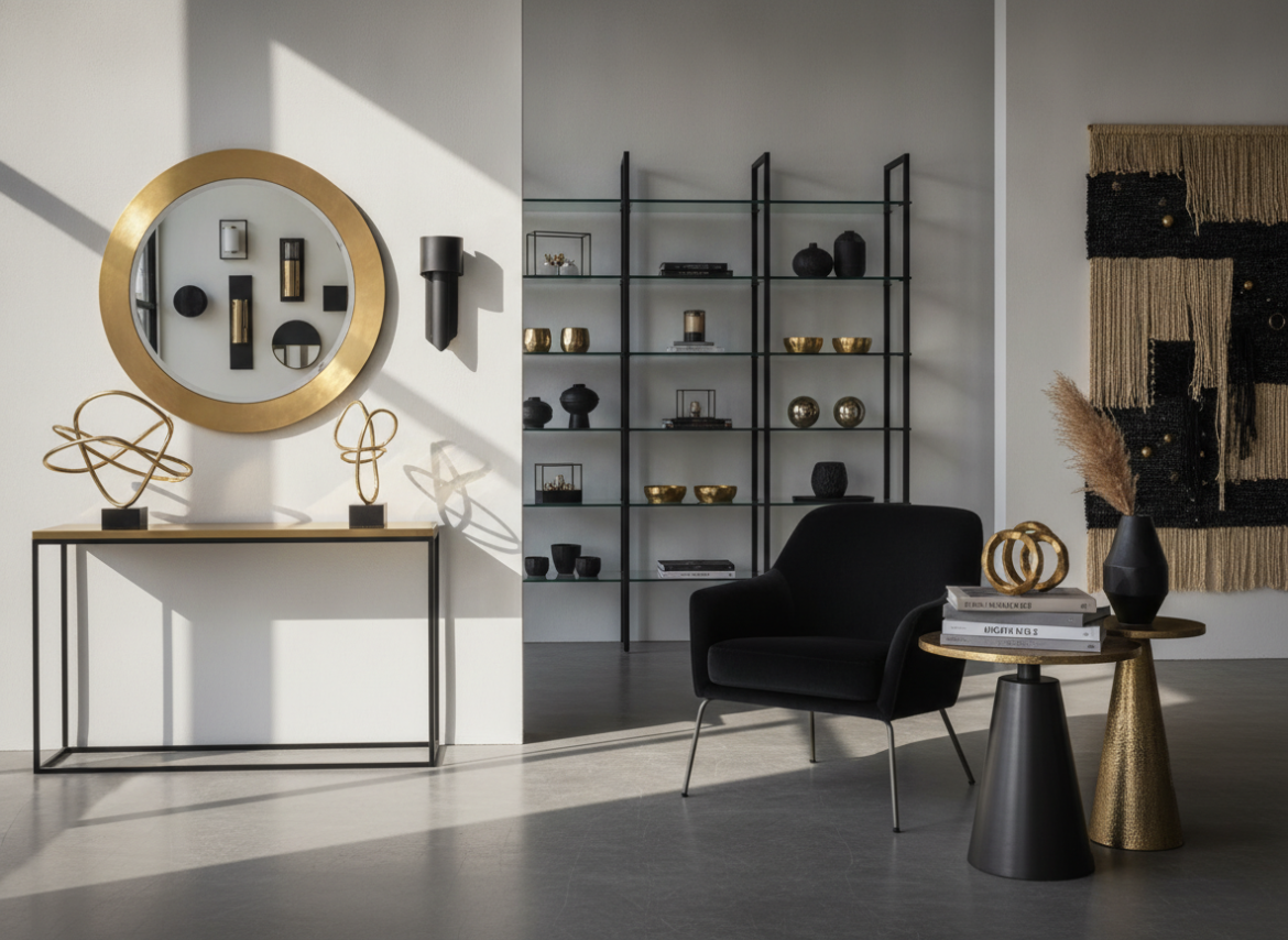 Zo mix je goud, zwart en staal in je metalen interieur